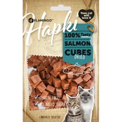 Flamingo Hapki Cubes de Saumon Secs - Friandises pour chats Flamingo Hapki Cubes de Saumon Secs - Friandises pour chats