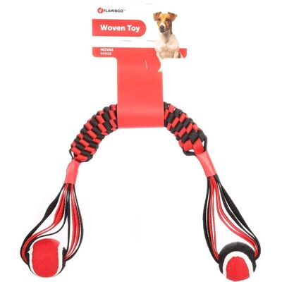 Flamingo Haustierprodukte Movas Tuchstock mit Tennisball - Hundespielzeug Flamingo Haustierprodukte Movas Tuchstock mit Tennisball - Hundespielzeug