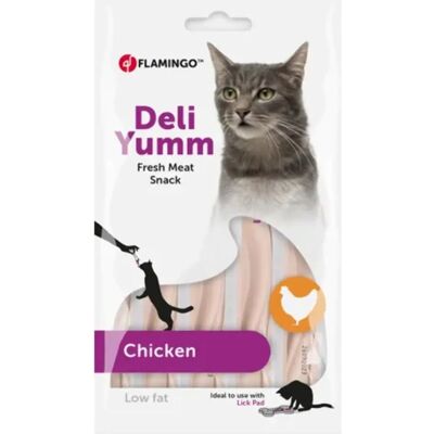 Flamingo Deli Yumm Vochtige Kat Snack - Kip 5x14g Flamingo Deli Yumm Vochtige Kat Snack - Kip 5x14g