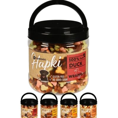 Biscuits au canard Flamingo Hapki - Snack sain sans gluten - 550g - Publicité Biscuits au canard Flamingo Hapki - Snack sain sans gluten - 550g - Publicité