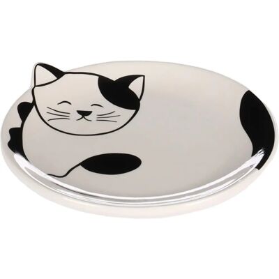 Miska ceramiczna Flamingo dla kotów - 80ml, Biało/Czarna Miska ceramiczna Flamingo dla kotów - 80ml, Biało/Czarna