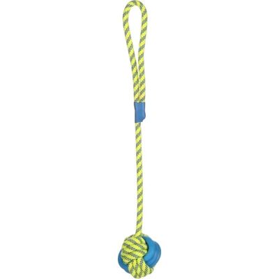 Flamingo - Knot Rope Ball - Bleu et Jaune - Jouet pour chien - Publicité Flamingo - Knot Rope Ball - Bleu et Jaune - Jouet pour chien - Publicité