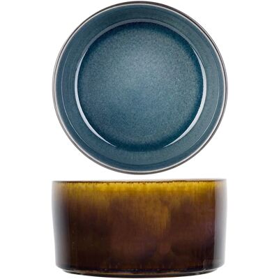 Conjunto de 4 cuencos y platos de porcelana azul - Servir y decorar Conjunto de 4 cuencos y platos de porcelana azul - Servir y decorar
