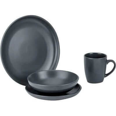 Dekoria Dark Grey 4/16 - Zestaw naczyń Dekoria Dark Grey 4/16 - Zestaw naczyń
