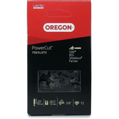 Catena Oregon 75EXL072E PowerCut - Catena di motosega 3/8" 1.6mm 72 maglie Catena Oregon 75EXL072E PowerCut - Catena di motosega 3/8" 1.6mm 72 maglie
