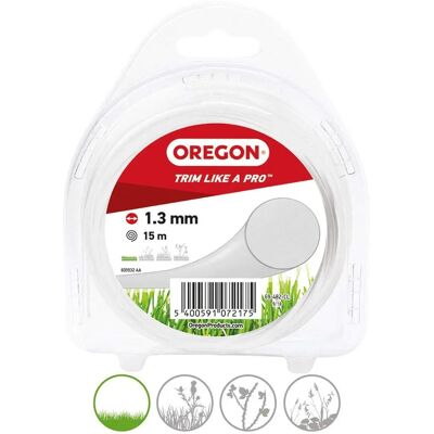 Fil de coupe Oregon - 15m/1.3mm Nylon rond blanc - Publicité Fil de coupe Oregon - 15m/1.3mm Nylon rond blanc - Publicité