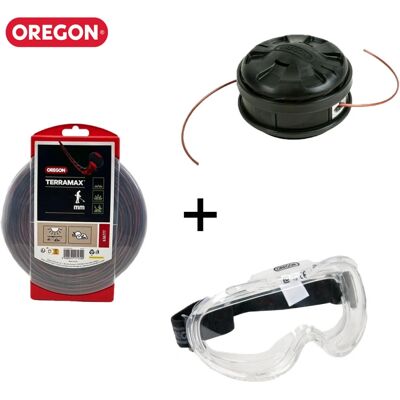 Oregon Profi Rasentrimmer-Set - Lightning Load Köpfe, 44m Linie, Schutzmaske Oregon Profi Rasentrimmer-Set - Lightning Load Köpfe, 44m Linie, Schutzmaske