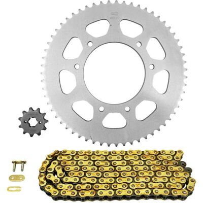 Kit chaîne Afam Derbi 50 Senda R Xtreme - 420, Argenté Kit chaîne Afam Derbi 50 Senda R Xtreme - 420, Argenté