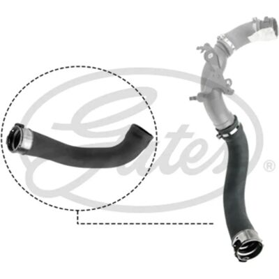 Gates Turbo Intercooler Hose - Silicone, 52.5/51.5mm, 342mm, Black - Turbo Intercooler Hose Gates Turbo Intercooler Hose - Silicone, 52.5/51.5mm, 342mm, Black - Turbo Intercooler Hose