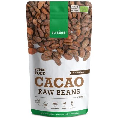 Purasana Cacao Beans Orgánico - Vegano, Antioxidantes, 200g Purasana Cacao Beans Orgánico - Vegano, Antioxidantes, 200g