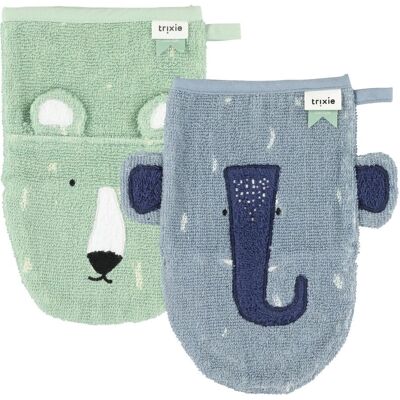 Trixie Baby Panni di Cotone Biologico - Mr. Polar Bear & Mrs. Elephant Trixie Baby Panni di Cotone Biologico - Mr. Polar Bear & Mrs. Elephant