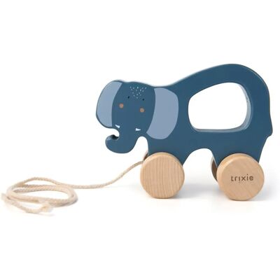 Trixie Mrs. Elephant Ciągany Zabawka - Certyfikowane drewno FSC - 12m+ - Niebieski Trixie Mrs. Elephant Ciągany Zabawka - Certyfikowane drewno FSC - 12m+ - Niebieski