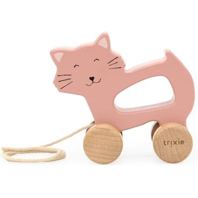 Trixie Mrs. Cat Wooden Pull Toy - Pull Toy for Kids Trixie Mrs. Cat Wooden Pull Toy - Pull Toy for Kids