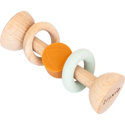 Trixie Baby Rattle - Mr. Fox - Soft Silicone and Beech Wood - Baby Toy Trixie Baby Rattle - Mr. Fox - Soft Silicone and Beech Wood - Baby Toy