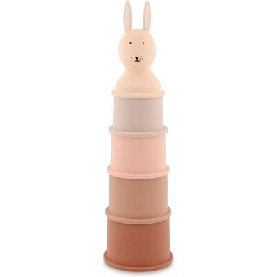 Trixie Tazas apilables de madera rosa - Juguete apilable para niños Trixie Tazas apilables de madera rosa - Juguete apilable para niños