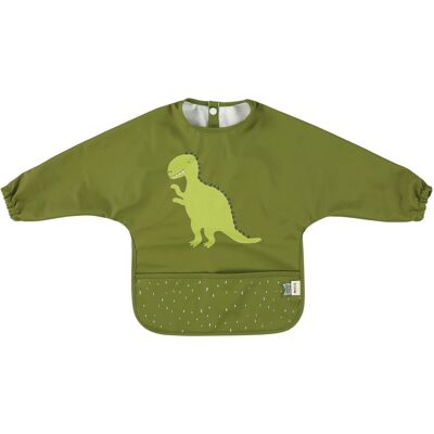 Babador impermeável para bebê Mr Dino de manga comprida Babador impermeável para bebê Mr Dino de manga comprida