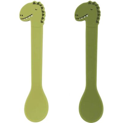 Trixie Silikonskjeer 2-pak - Mr Dino - Lære å Spise Trixie Silikonskjeer 2-pak - Mr Dino - Lære å Spise