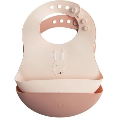 Bavaglini in Silicone Trixie - Mrs. Coniglio - Beige e Marrone - Per Bebè Bavaglini in Silicone Trixie - Mrs. Coniglio - Beige e Marrone - Per Bebè