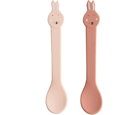 Trixie Różowy Zestaw 2 Silikonowych Łyżek dla Dzieci - Mrs. Rabbit Trixie Różowy Zestaw 2 Silikonowych Łyżek dla Dzieci - Mrs. Rabbit