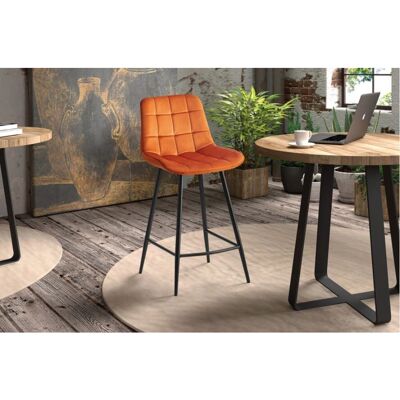 JUZO Oranje Fluwelen Barkruk - Modern Ontwerp JUZO Oranje Fluwelen Barkruk - Modern Ontwerp