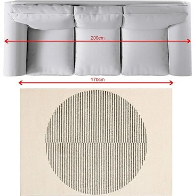 Dekoria Sevilla Grauer/Weißer Teppich - 120x170cm - Moderner Kreis Dekoria Sevilla Grauer/Weißer Teppich - 120x170cm - Moderner Kreis