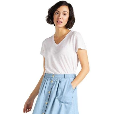 T-shirt bianco con collo a V Lee L41JENLJ - Vestibilità rilassata T-shirt bianco con collo a V Lee L41JENLJ - Vestibilità rilassata