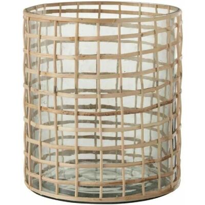 J-Line - Windlicht Violet Breed - Verre/Rattan - naturel - Lantern - Publicité J-Line - Windlicht Violet Breed - Verre/Rattan - naturel - Lantern - Publicité