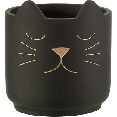 J-Line Pot de fleurs en céramique - Noir/Or - Moyen - Ø 16.00 cm - Publicité J-Line Pot de fleurs en céramique - Noir/Or - Moyen - Ø 16.00 cm - Publicité
