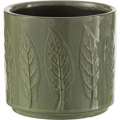 Cache-pot en céramique - 13x14cm - Vert - Publicité Cache-pot en céramique - 13x14cm - Vert - Publicité