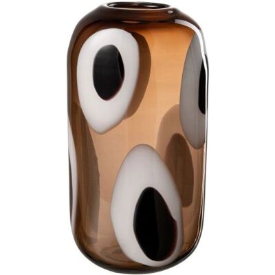 Vase J-Line Izzy - Verre - Blanc/Marron - Moyen - Vase - Publicité Vase J-Line Izzy - Verre - Blanc/Marron - Moyen - Vase - Publicité