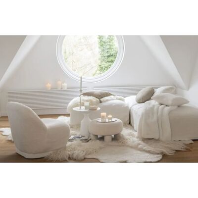 Fauteuil Bouclé Blanc J-Line - Mobilier & Design - Publicité Fauteuil Bouclé Blanc J-Line - Mobilier & Design - Publicité