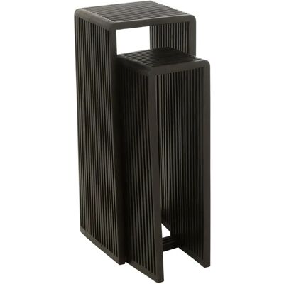 MALYO - Ensemble de deux tables - Marron - Bois - Tables d'appoint - Publicité MALYO - Ensemble de deux tables - Marron - Bois - Tables d'appoint - Publicité