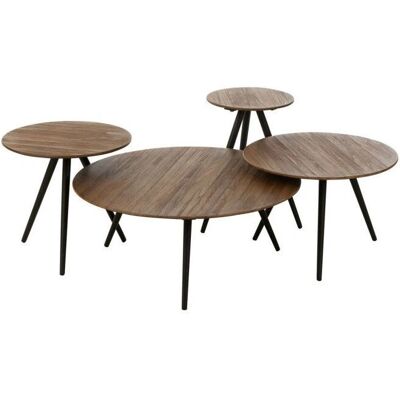 Ensemble de 4 tables basses gigognes rondes en teck recyclé - Tables basses - Publicité Ensemble de 4 tables basses gigognes rondes en teck recyclé - Tables basses - Publicité