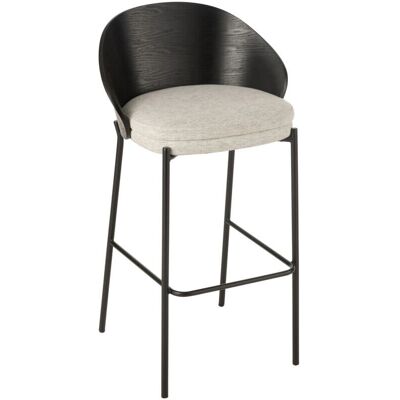 J-Line Lone - noir/gris - multiplex/métal - tabouret de bar - Publicité J-Line Lone - noir/gris - multiplex/métal - tabouret de bar - Publicité