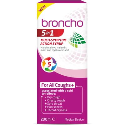 Bronchostop Broncho 5 in 1 Multi-Symptom Action Syrup - 200ml Bronchostop Broncho 5 in 1 Multi-Symptom Action Syrup - 200ml