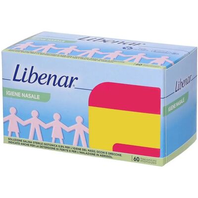 Libenar Soluzione Salina Sterile - Igiene Nasale, Oculare, Auricolare - 60 x 5ml Libenar Soluzione Salina Sterile - Igiene Nasale, Oculare, Auricolare - 60 x 5ml