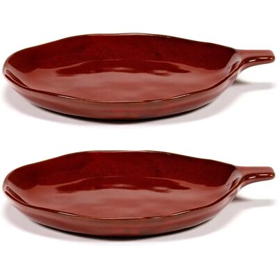 Serax La Mère keramisch bord - Rood - 2-delig set Serax La Mère keramisch bord - Rood - 2-delig set