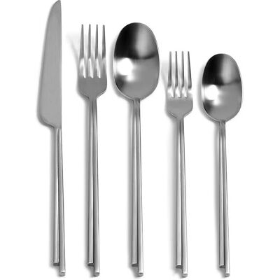 Serax - Dune Bestikksett - Sølv - 5 Stykker - Elegant og Futuristisk Serax - Dune Bestikksett - Sølv - 5 Stykker - Elegant og Futuristisk