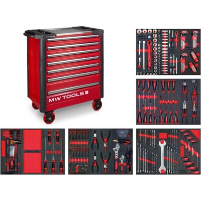 Armoire d'atelier rouge MW Tools - 211 outils - Complète, robuste - Publicité Armoire d'atelier rouge MW Tools - 211 outils - Complète, robuste - Publicité