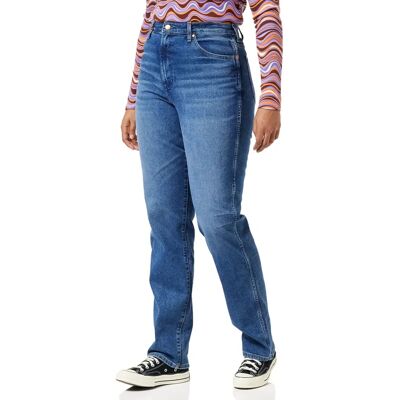 WRANGLER W27MYLZ71 MOM STRAIGHT SMOKE SEA - Dżinsy WRANGLER W27MYLZ71 MOM STRAIGHT SMOKE SEA - Dżinsy