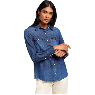 Lee - Regular Western Shirt - Blue - Cotton Denim - Long Sleeve - Women Lee - Regular Western Shirt - Blue - Cotton Denim - Long Sleeve - Women