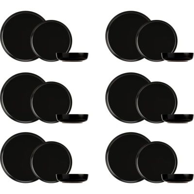 Cosy & Trendy - Service en faïence Baltic Black - 18 pièces pour 6 personnes - Publicité Cosy & Trendy - Service en faïence Baltic Black - 18 pièces pour 6 personnes - Publicité