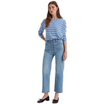 Levi's Ribcage Hoge Taille Jeans - Rechte Pasvorm Levi's Ribcage Hoge Taille Jeans - Rechte Pasvorm