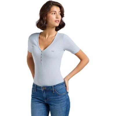Lee - Top SS Henley - Blau - T-Shirt Lee - Top SS Henley - Blau - T-Shirt