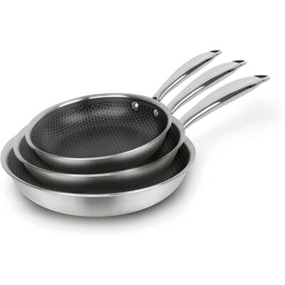 Qulinart by Brandt 194-019 Set di 3 Pentole in Acciaio Inox - Set di Pentole Qulinart by Brandt 194-019 Set di 3 Pentole in Acciaio Inox - Set di Pentole