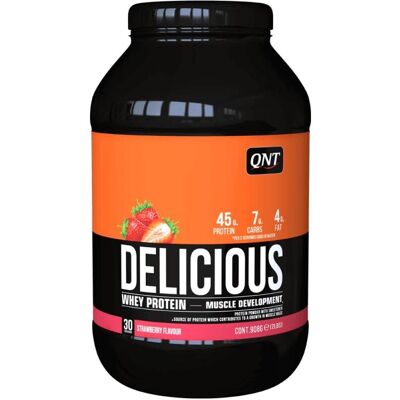 QNT Delicious Whey Protéines - Fraise - Protéines de lactosérum - Publicité QNT Delicious Whey Protéines - Fraise - Protéines de lactosérum - Publicité