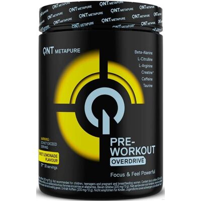 QNT Preworkout Overdrive - 390g - Sweet Lemonade - Preworkout Powder QNT Preworkout Overdrive - 390g - Sweet Lemonade - Preworkout Powder