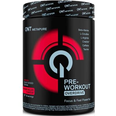 QNT Overdrive Pre-Workout Pulver - Himbeere - Sport Supplement QNT Overdrive Pre-Workout Pulver - Himbeere - Sport Supplement