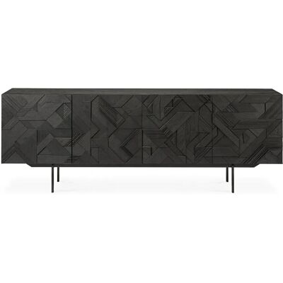 Ethnicraft - Graphic - Schwarz - 4 Türen - Sideboard Ethnicraft - Graphic - Schwarz - 4 Türen - Sideboard