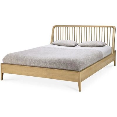 Pat Spindle din lemn de stejar Ethnicraft - Lemn Natural - 160x200cm Pat Spindle din lemn de stejar Ethnicraft - Lemn Natural - 160x200cm